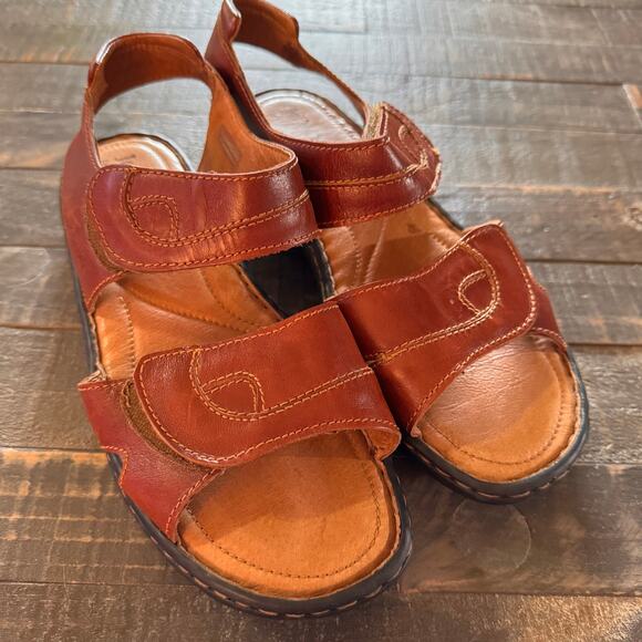 Women's Josef Seibel Sandals Brown Leather Size 8-8.5 US; 39 EU - Picture 1 of 11